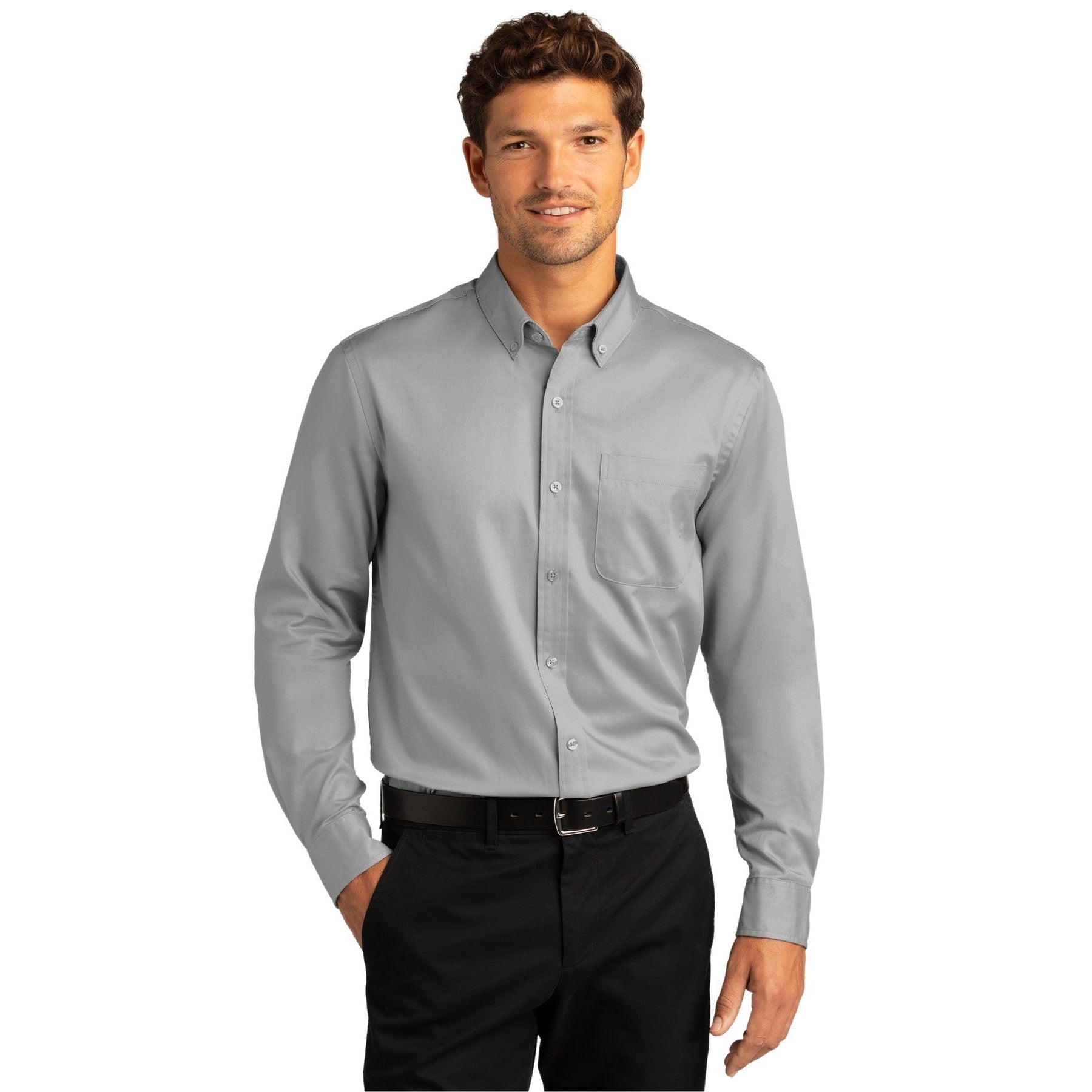 Port Authority-Port Authority® Long Sleeve SuperPro React™ Twill Shirt. W808-MedTech-6